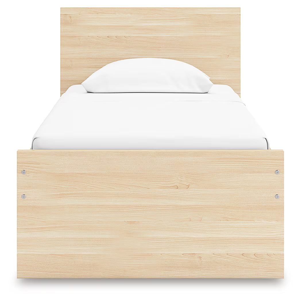 Onita - Natural - Twin Panel Platform Bed With 1 Side Storage