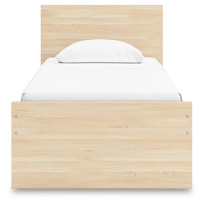 Onita - Natural - Twin Panel Platform Bed With 1 Side Storage
