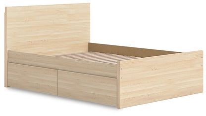 Onita - Natural - Full Panel Platform Bed With 1 Side Storage