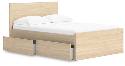 Onita - Natural - Full Panel Platform Bed With 1 Side Storage