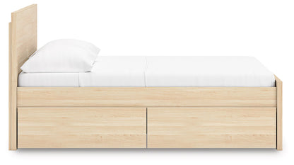 Onita - Natural - Full Panel Platform Bed With 1 Side Storage