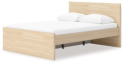 Onita - Natural - Queen Panel Platform Bed With 1 Side Storage
