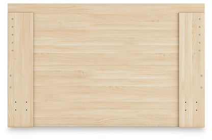 Onita - Natural - Queen Panel Platform Bed With 1 Side Storage