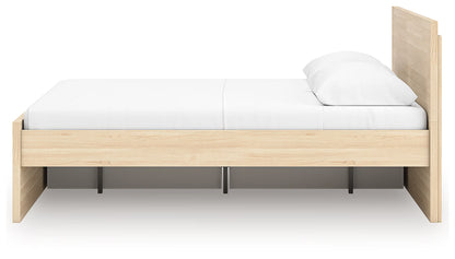 Onita - Natural - Queen Panel Platform Bed With 1 Side Storage