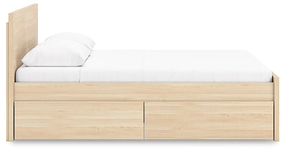 Onita - Natural - Queen Panel Platform Bed With 1 Side Storage