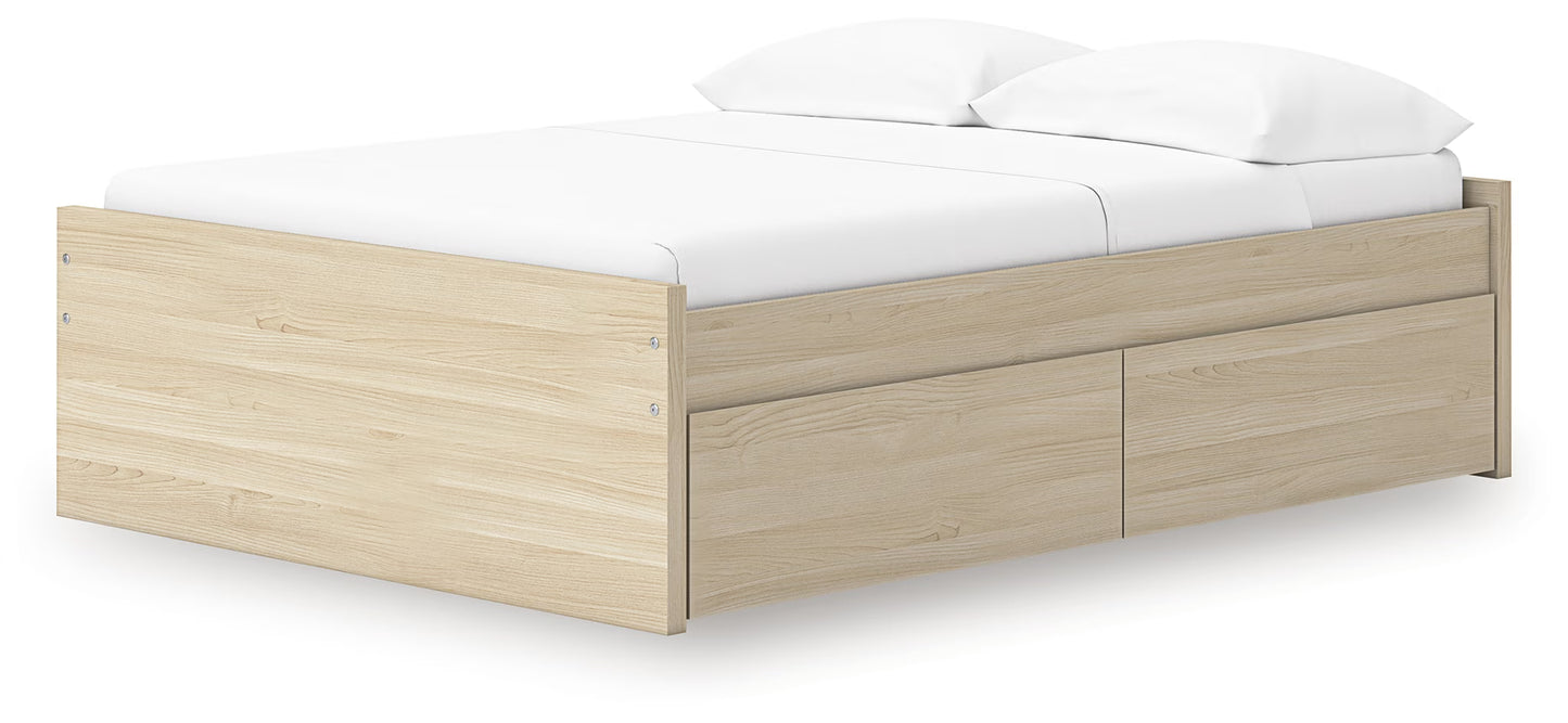 Onita - Natural - Full Platform Bed With 2 Side Storage