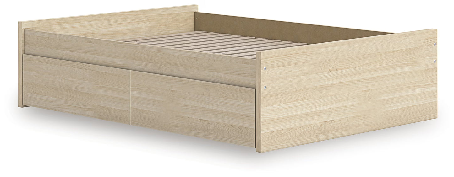 Onita - Natural - Full Platform Bed With 2 Side Storage