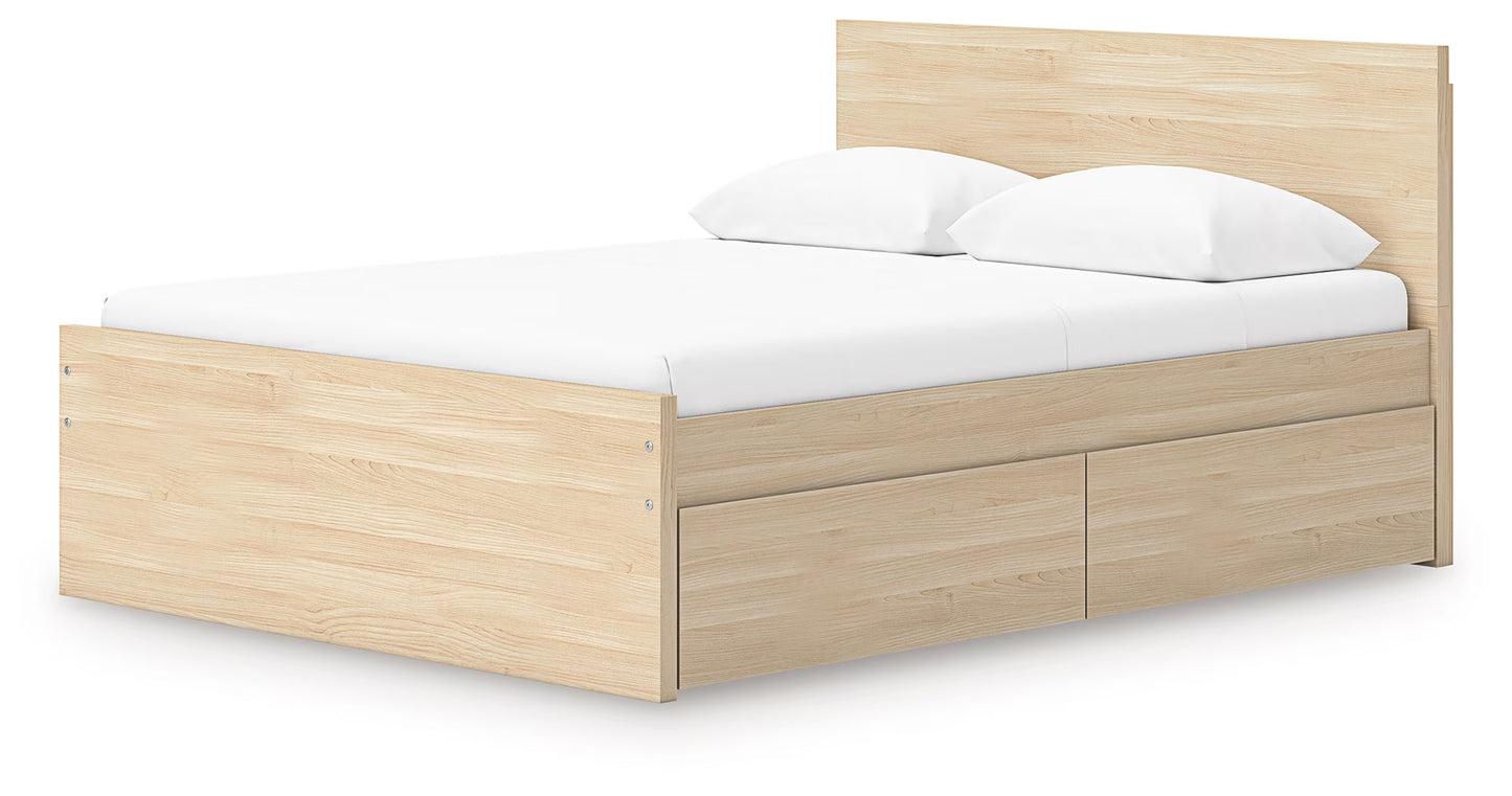Onita - Natural - Full Panel Platform Bed With 2 Side Storage