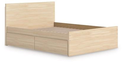 Onita - Natural - Full Panel Platform Bed With 2 Side Storage