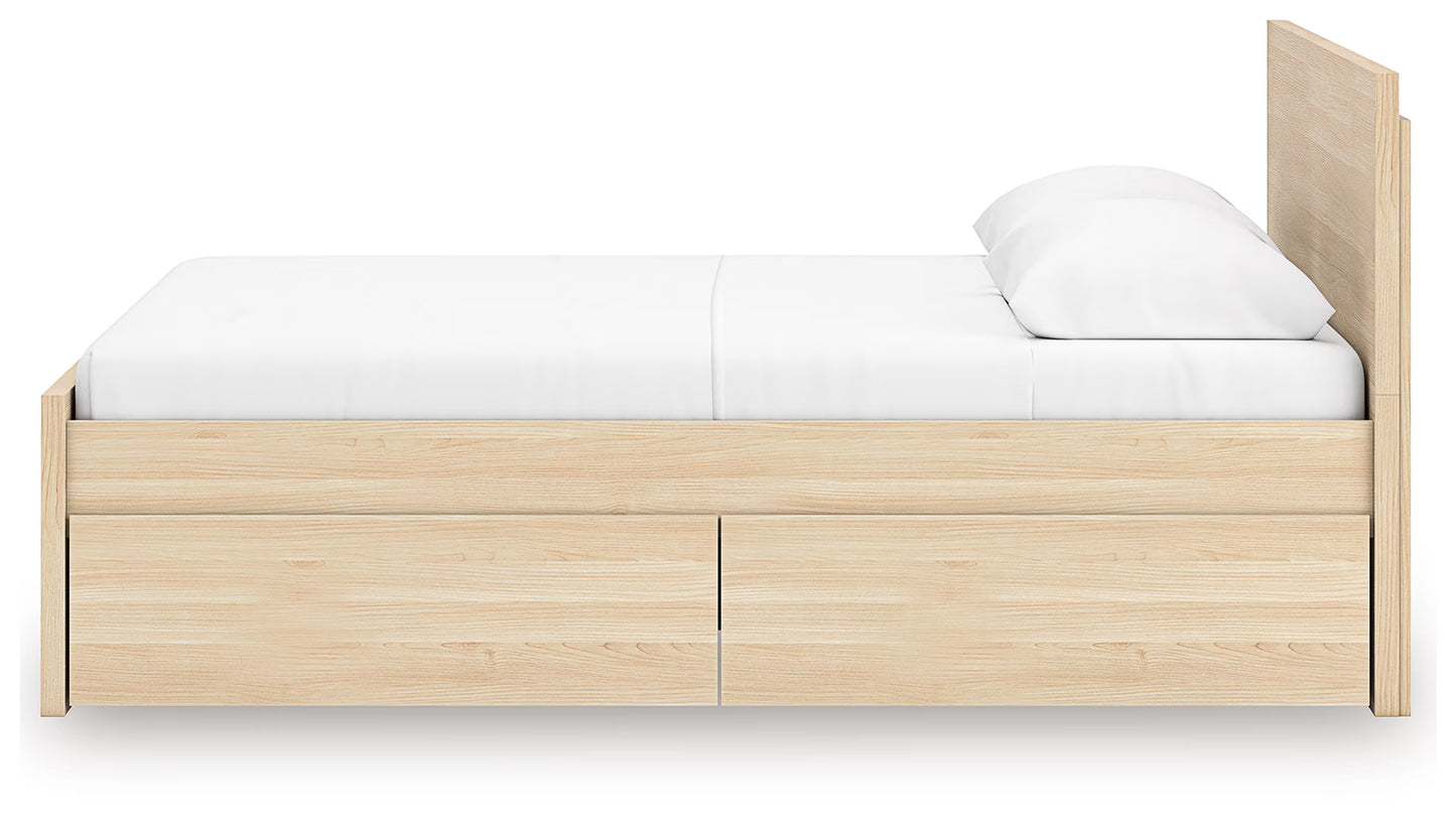 Onita - Natural - Full Panel Platform Bed With 2 Side Storage