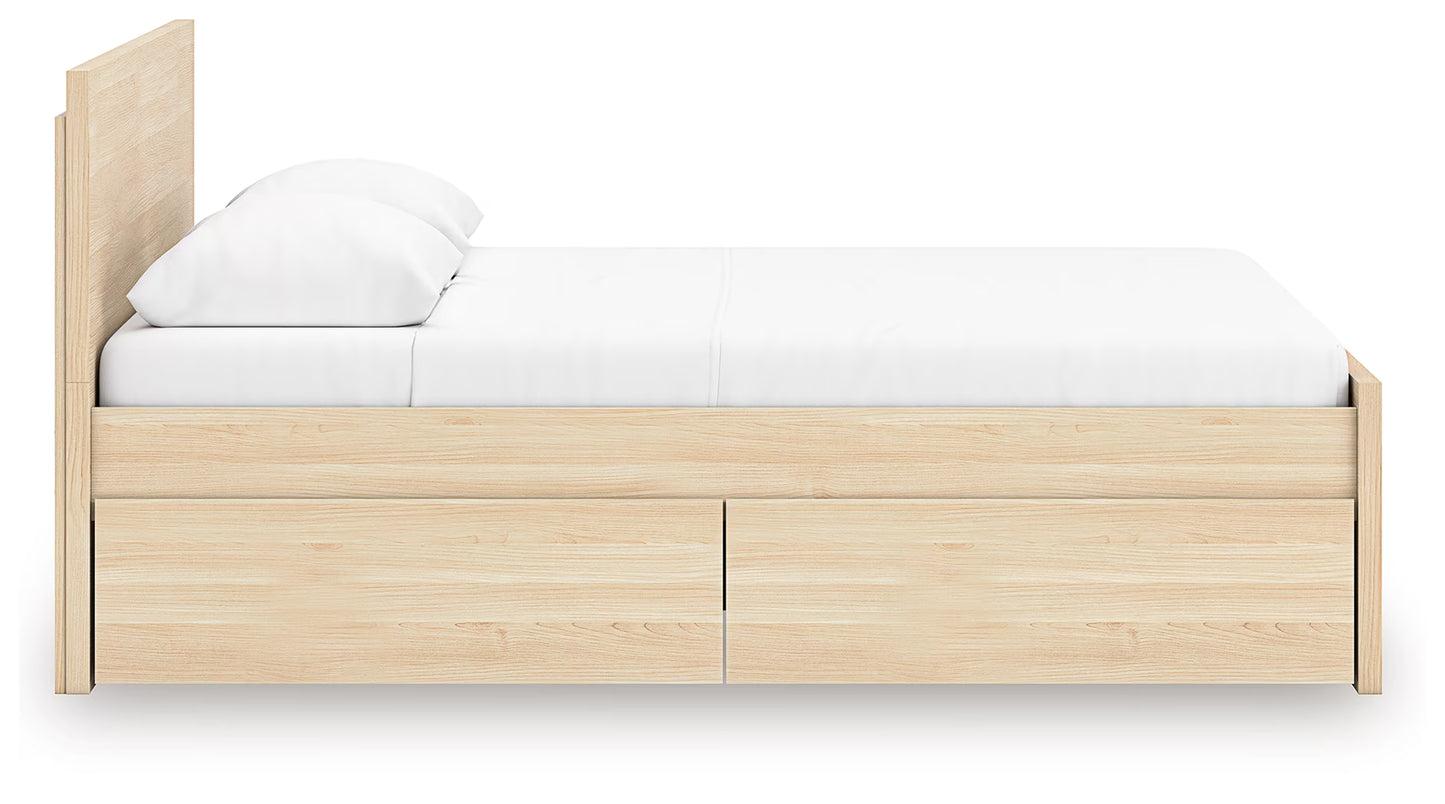 Onita - Natural - Full Panel Platform Bed With 2 Side Storage