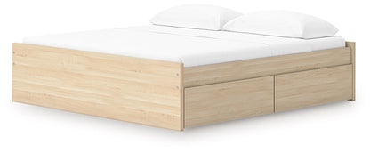 Onita - Natural - King Platform Bed With 2 Side Storage