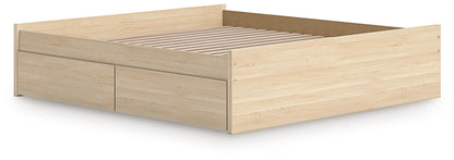 Onita - Natural - King Platform Bed With 2 Side Storage