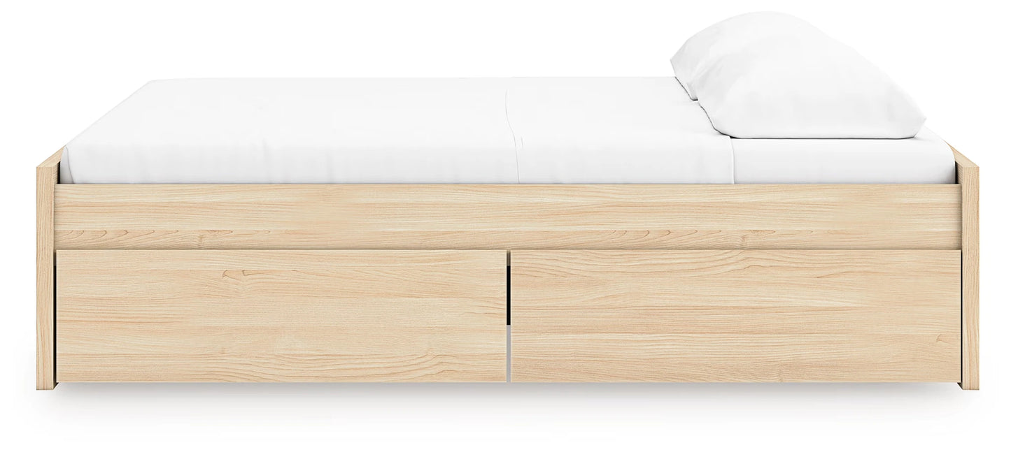 Onita - Natural - King Platform Bed With 2 Side Storage