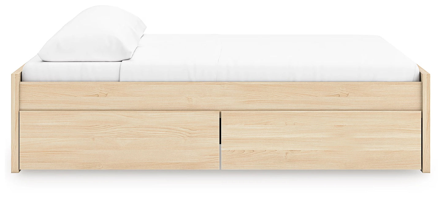 Onita - Natural - King Platform Bed With 2 Side Storage
