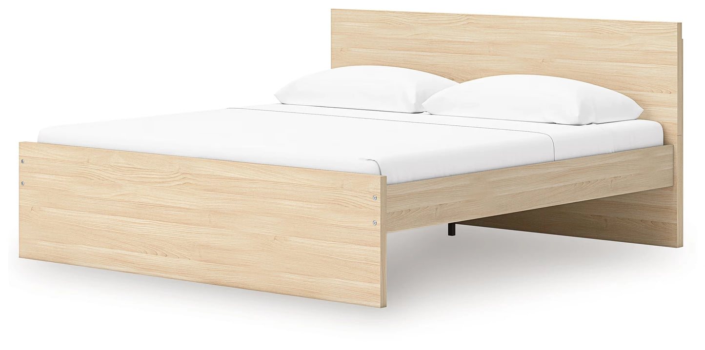 Onita - Natural - King Panel Platform Bed With Storage