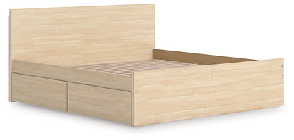 Onita - Natural - King Panel Platform Bed With Storage