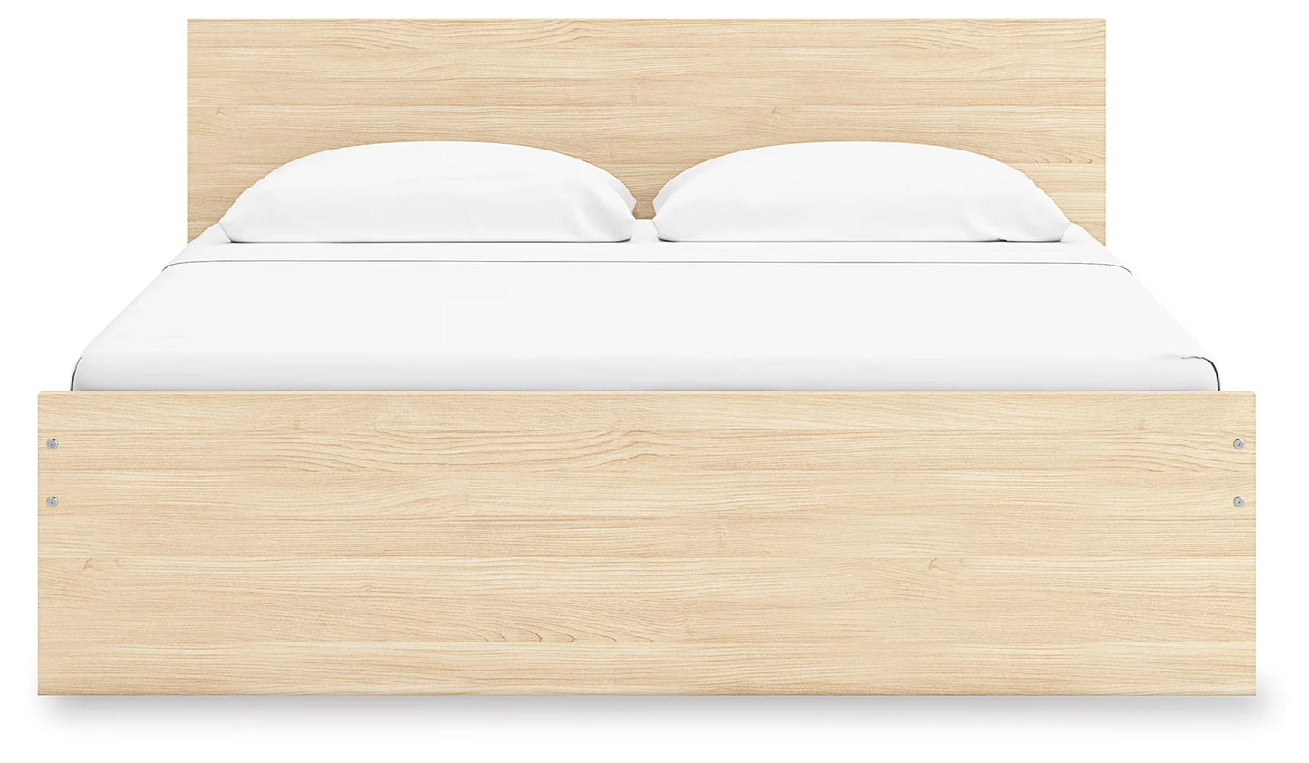 Onita - Natural - King Panel Platform Bed With Storage