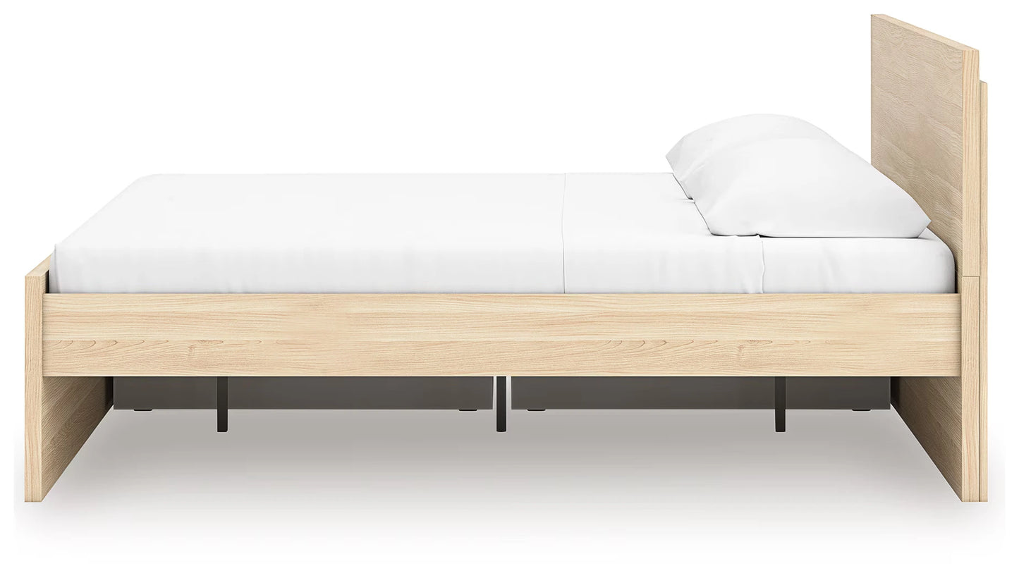 Onita - Natural - King Panel Platform Bed With Storage