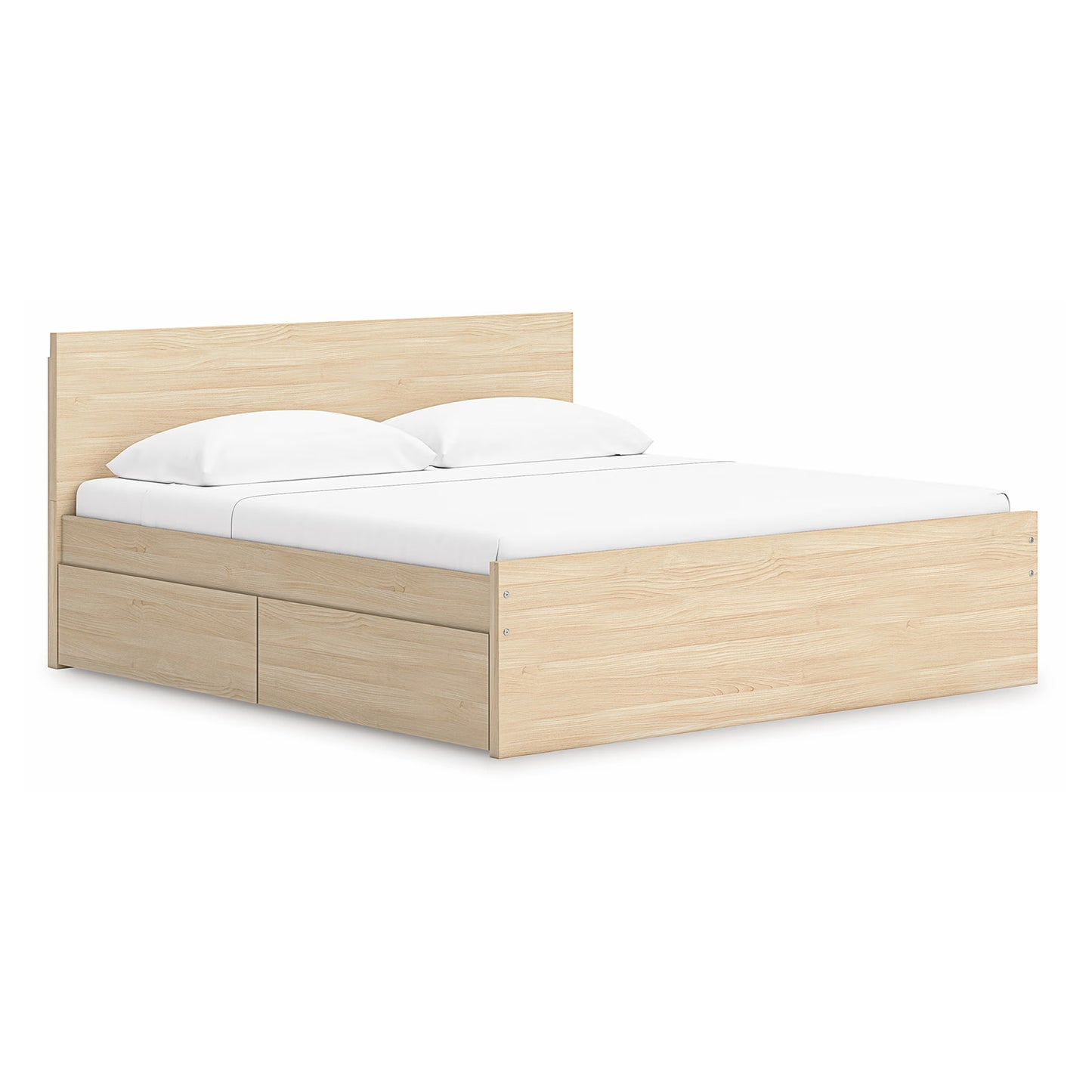 Onita - Natural - King Panel Platform Bed With Storage