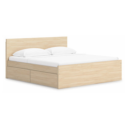 Onita - Natural - King Panel Platform Bed With Storage
