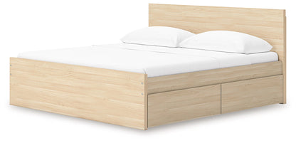 Onita - Natural - King Panel Platform Bed With 2 Side Storage