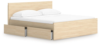 Onita - Natural - King Panel Platform Bed With 2 Side Storage