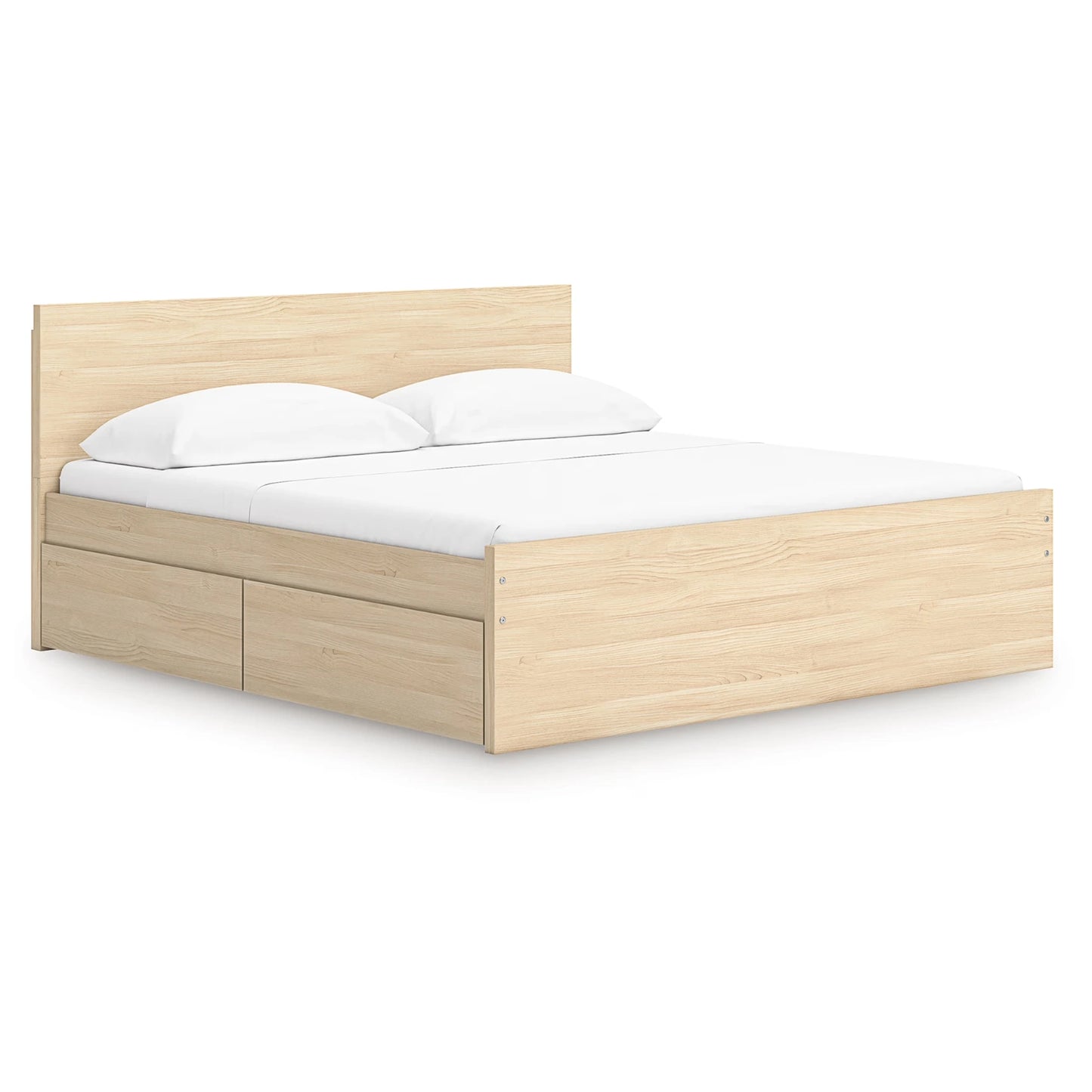 Onita - Natural - King Panel Platform Bed With 2 Side Storage