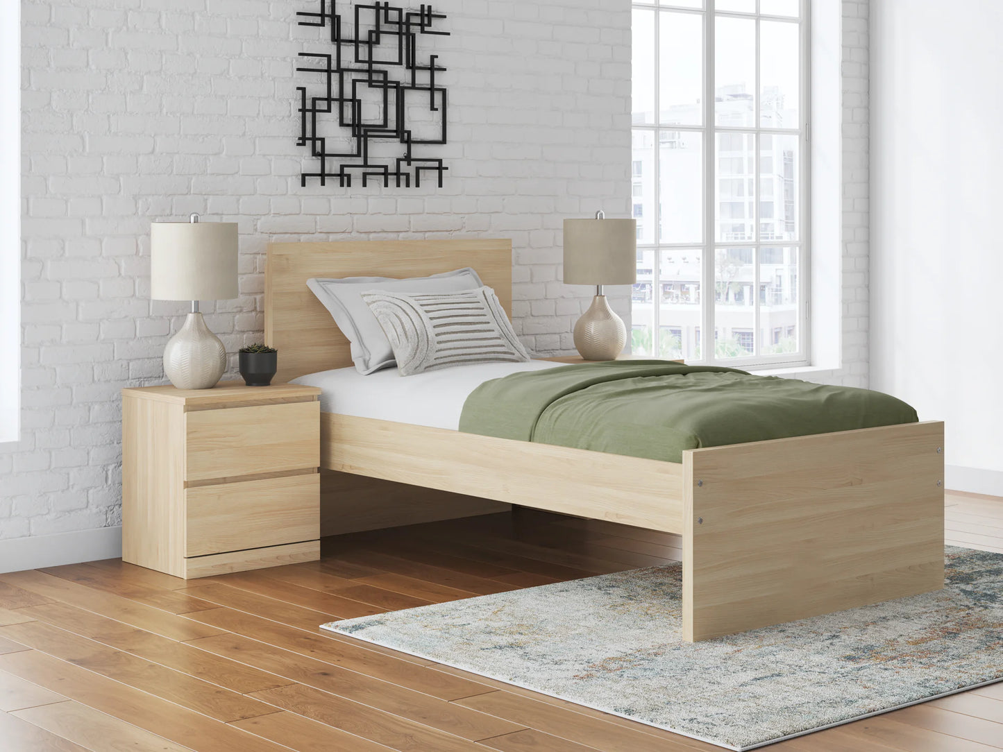 Onita - Natural - Twin Panel Platform Bed