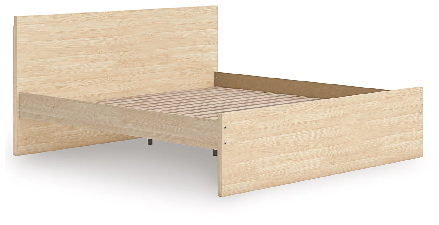 Onita - Natural - Queen Panel Platform Bed