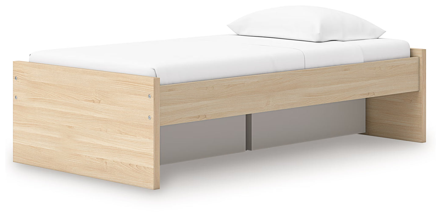 Onita - Natural - Twin Platform Bed With 1 Side Storage