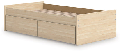 Onita - Natural - Twin Platform Bed With 1 Side Storage