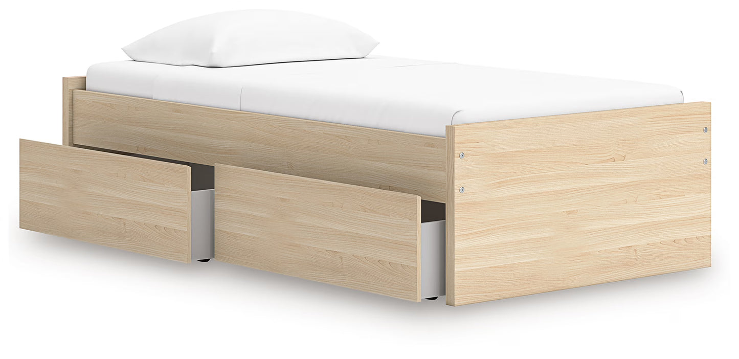 Onita - Natural - Twin Platform Bed With 1 Side Storage