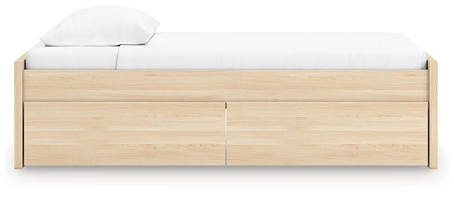 Onita - Natural - Twin Platform Bed With 1 Side Storage