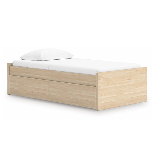 Onita - Natural - Twin Platform Bed With 1 Side Storage