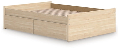 Onita - Natural - Full Platform Bed With 1 Side Storage