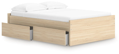 Onita - Natural - Full Platform Bed With 1 Side Storage