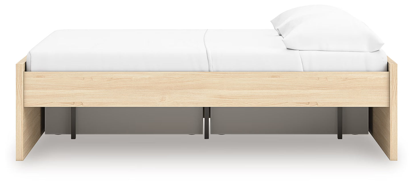 Onita - Natural - Full Platform Bed With 1 Side Storage