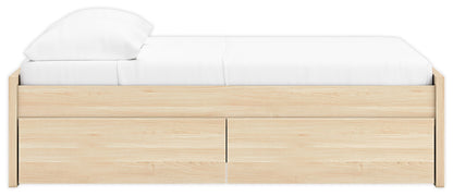 Onita - Natural - Full Platform Bed With 1 Side Storage