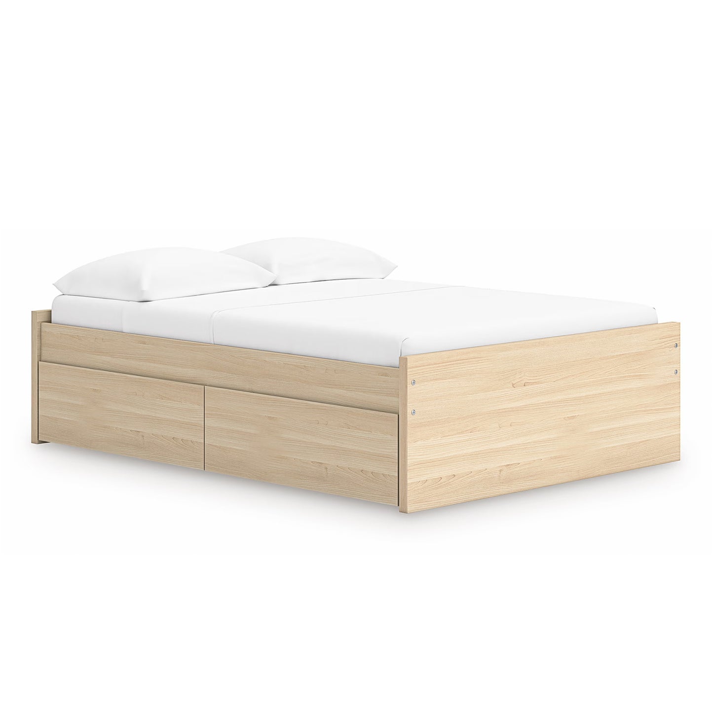 Onita - Natural - Full Platform Bed With 1 Side Storage