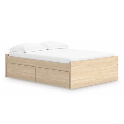 Onita - Natural - Full Platform Bed With 1 Side Storage