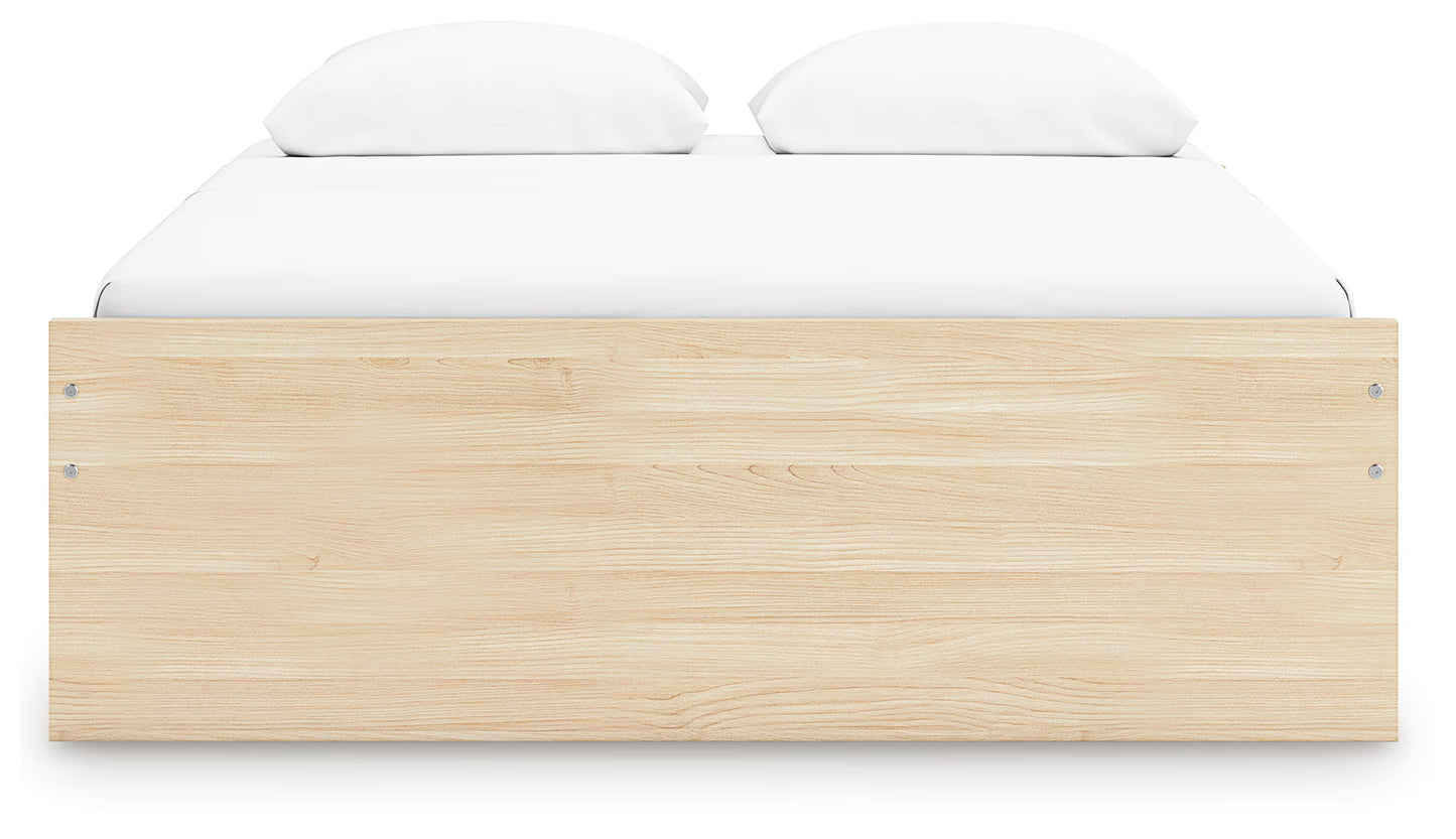 Onita - Queen Platform Bed With 1 Side Storage - Natural