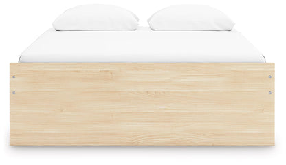 Onita - Queen Platform Bed With 1 Side Storage - Natural