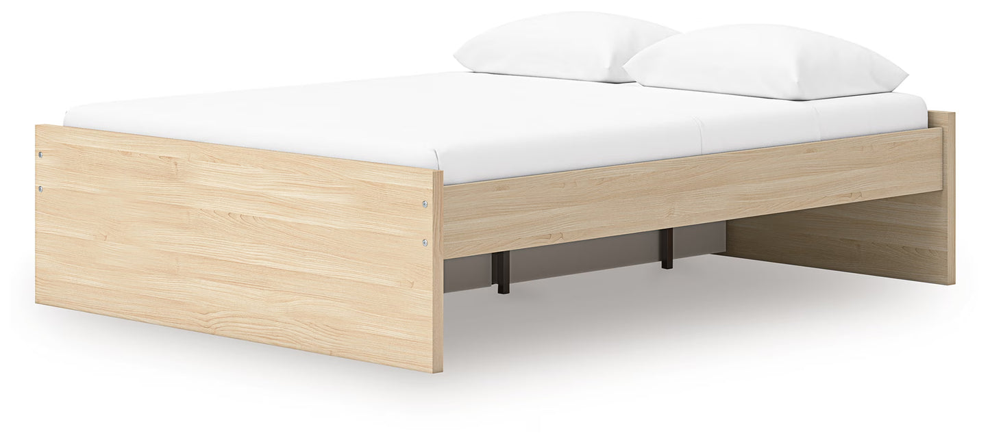 Onita - Queen Platform Bed With 1 Side Storage - Natural