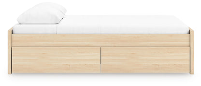 Onita - Queen Platform Bed With 1 Side Storage - Natural