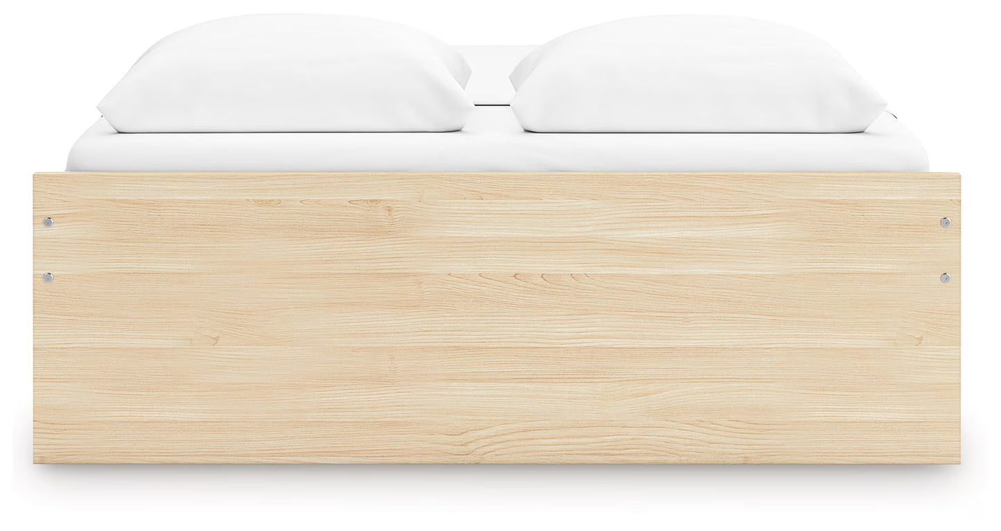 Onita - Queen Platform Bed With 1 Side Storage - Natural