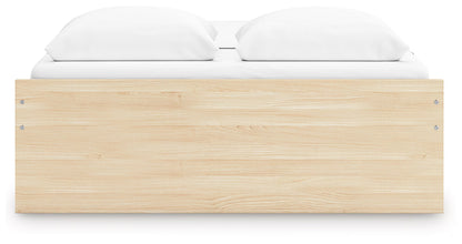 Onita - Queen Platform Bed With 1 Side Storage - Natural