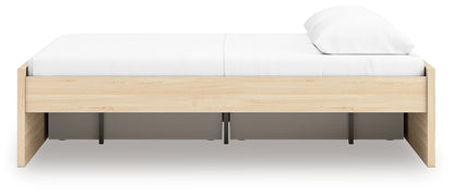 Onita - Queen Platform Bed With 1 Side Storage - Natural