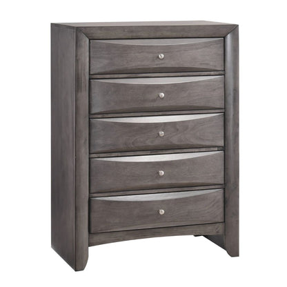 Emily - 5-Drawer Chest (Sturdy) - Gray