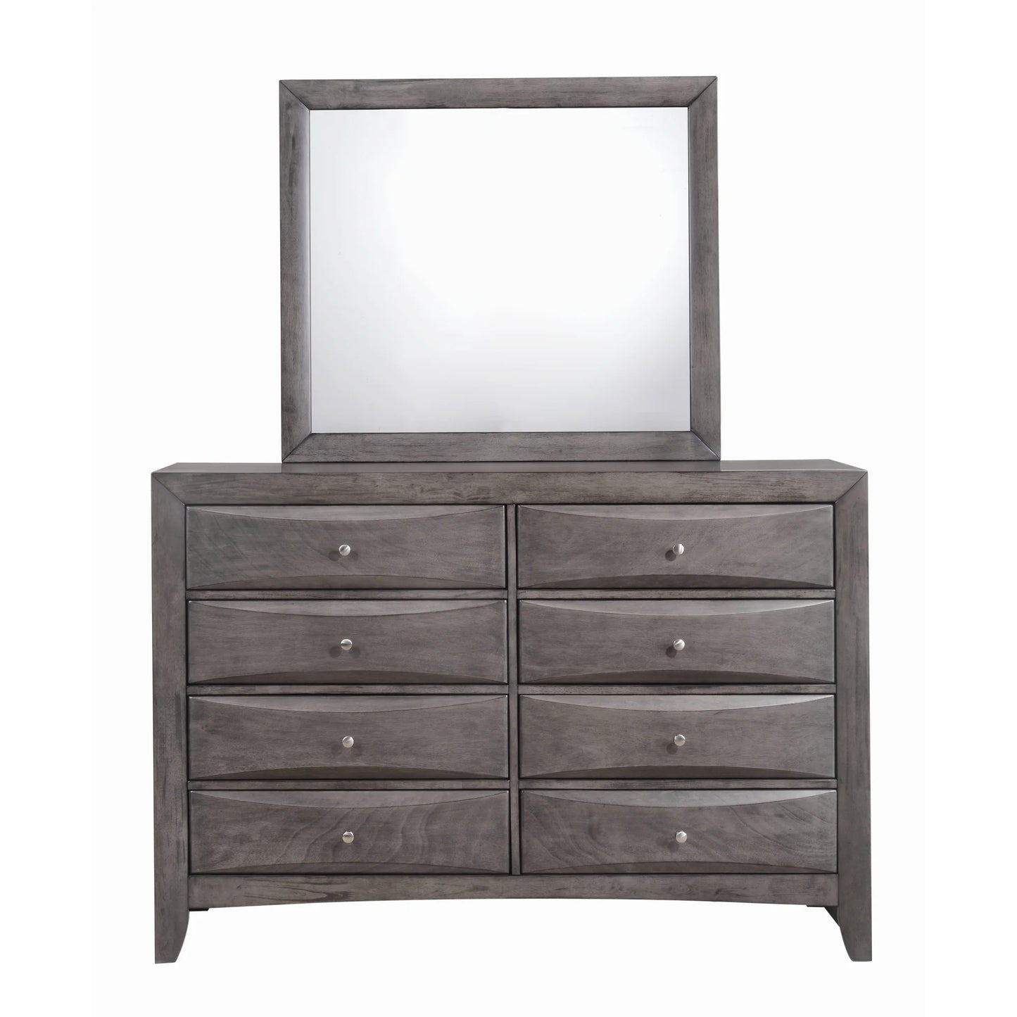 Emily - Dresser & Mirror Set - Weathered Gray